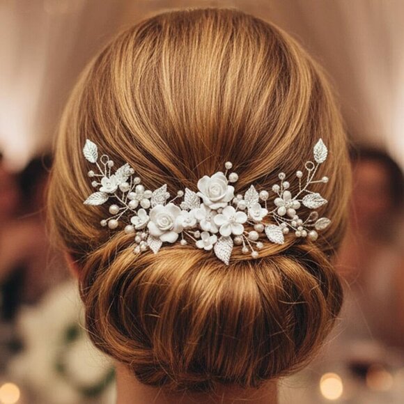 Wedding Hair Vine Pearl Bridal Headpiece Leaf Hair Accessories for Women main image 8